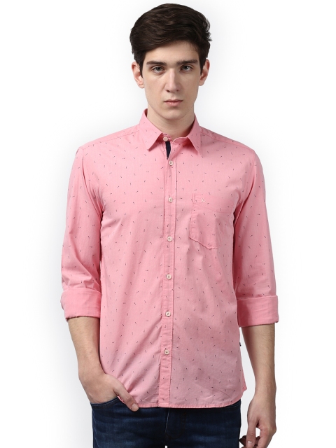 

Parx Men Pink Slim Fit Printed Casual Shirt