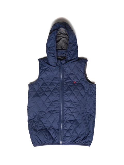 

Allen Solly Junior Boys Navy Blue Solid Quilted Jacket