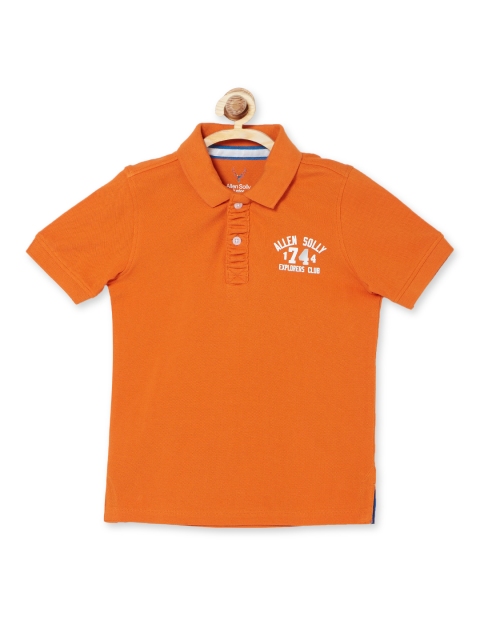 

Allen Solly Junior Boys Orange Solid Polo Collar T-shirt