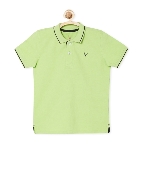 

Allen Solly Junior Boys Green Solid Polo Collar T-shirt
