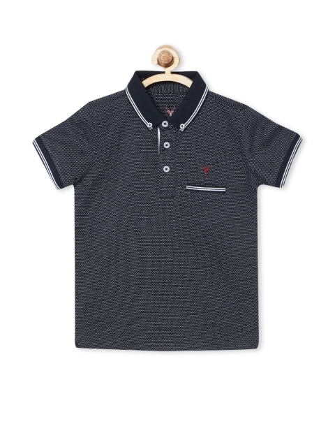 

Allen Solly Junior Boys Black Self-Design Polo Collar T-shirt