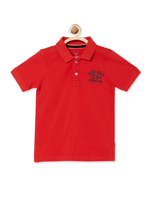 

Allen Solly Junior Boys Red Solid Polo Collar T-shirt