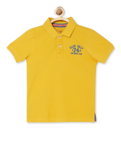 

Allen Solly Junior Boys Yellow Solid Polo Collar T-shirt