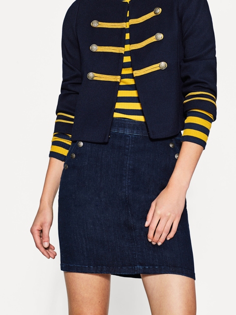 

ESPRIT Navy Blue Denim Mini Pencil Skirt
