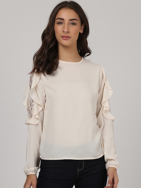 

Harpa Women Cream-Coloured Solid Top