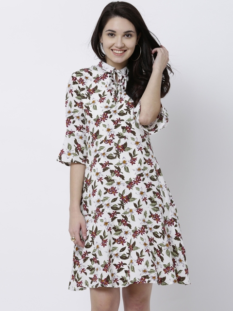 

Tokyo Talkies Women White Printed A-Line Dress