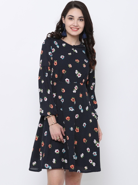 

Tokyo Talkies Women Navy Blue Printed A-Line Dress