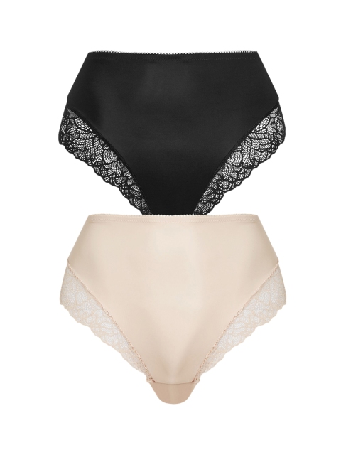 

next Women Pack of 2 Multicoloured Hipster Briefs DB03ST143142, Black