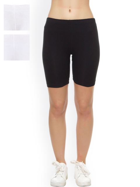 

Lady Lyka Pack of 1 Black Cycling Shorts and 2 White Capris