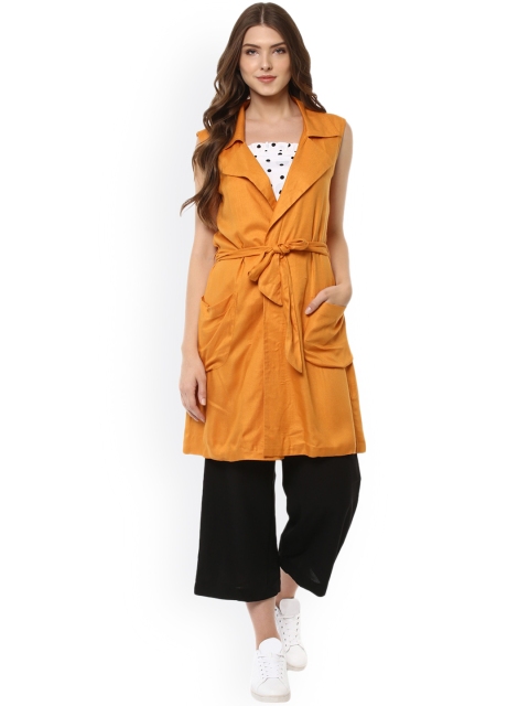 

MIWAY Women Orange Solid Open Front Jacket
