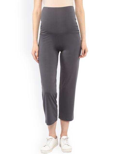 

Mamacouture Women Grey Solid Maternity Track Pants