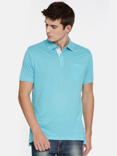

Parx Men Blue Solid Polo Collar T-shirt