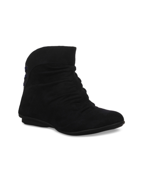 

Bruno Manetti Women Navy Blue Solid Flat Boots