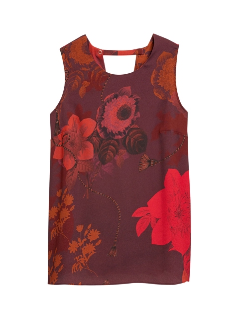 

next Women Purple & Red Printed Top