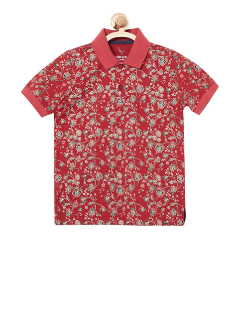 

Allen Solly Junior Boys Red Printed Polo Collar T-shirt