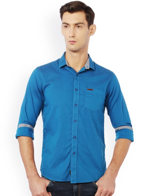 

Allen Solly Men Blue Slim Fit Solid Casual Shirt