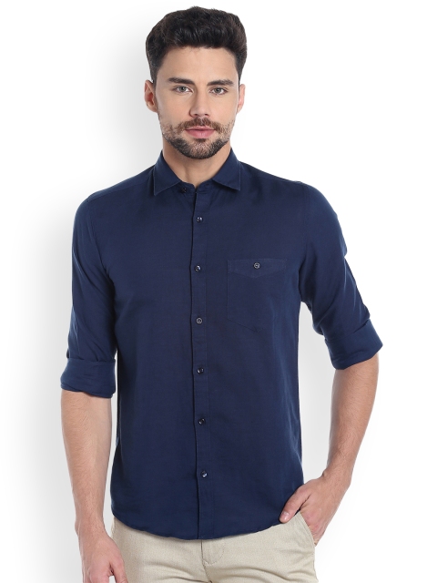 

Killer Men Blue Slim Fit Self Design Casual Shirt