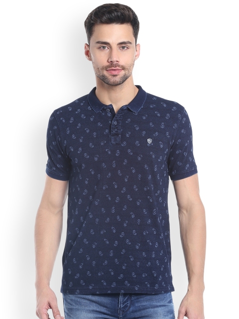 

Killer Men Blue Dyed Polo Collar T-shirt