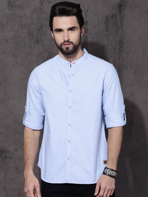 

Roadster Men Blue Slim Fit Solid Casual Shirt