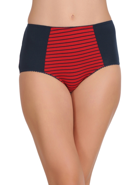 

Clovia Red & Navy Blue Striped Hipster Briefs PN1969P04XL