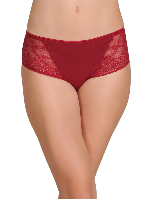 

Clovia Maroon Lace Hipster Briefs PN2086P093XL