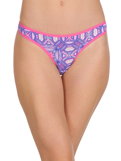 

Clovia Purple & Pink Printed Thong Briefs PN2109P15M