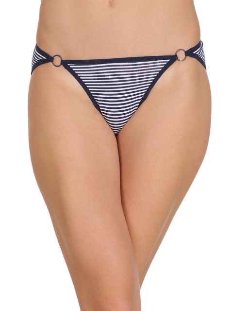 

Clovia Blue & White Striped Bikini Briefs PN2118P08XL