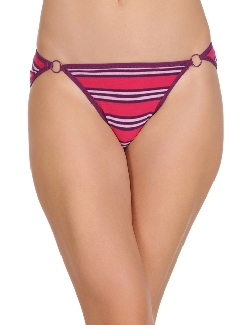 

Clovia Pink & Purple Striped Bikini Briefs PN2118P14M