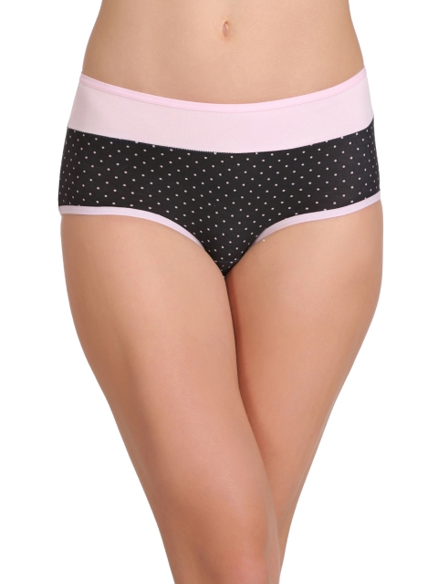 

Clovia Pink & Black Printed Hipster Briefs PN2141P22L