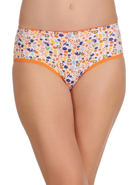 

Clovia Orange & White Floral Print Hipster Briefs PN2148P16M
