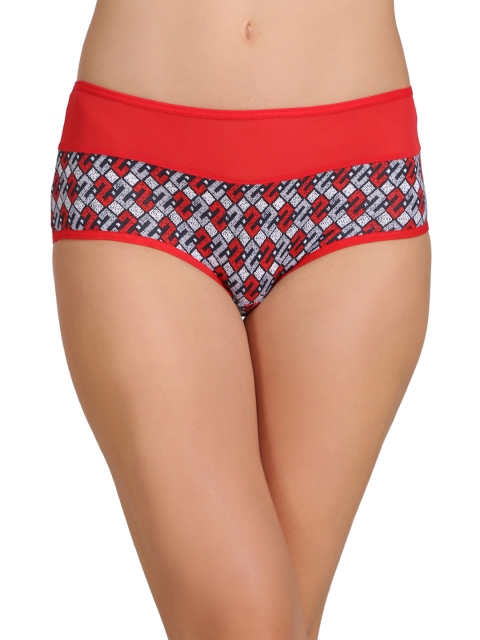 

Clovia Red & Grey Printed Hipster Briefs PN2156P04XXL
