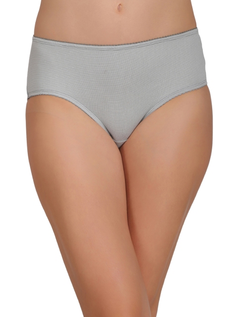 

Clovia Grey & White Striped Hipster Briefs PN2175P013XL