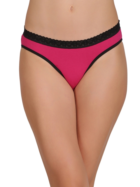 

Clovia Pink & Black Bikini Briefs PN2182P14M