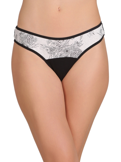 

Clovia Black & White Floral Print Bikini Briefs PN2183P13XXL