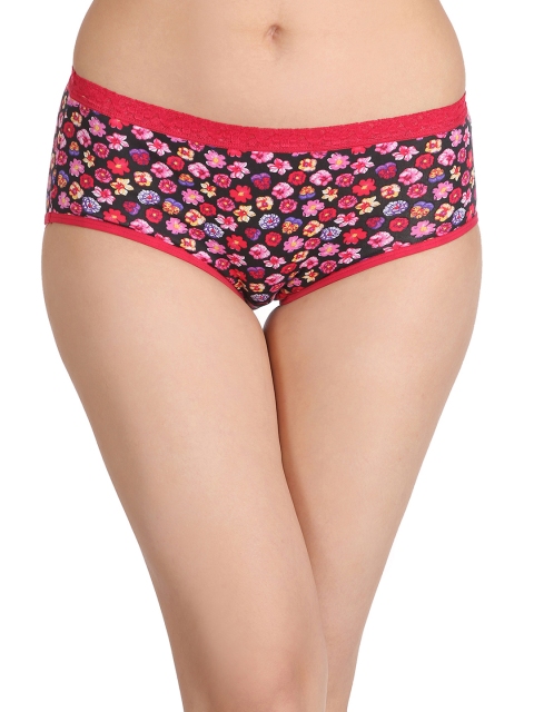 

Clovia Black & Red Floral Print Hipster Briefs PN2207P13XL