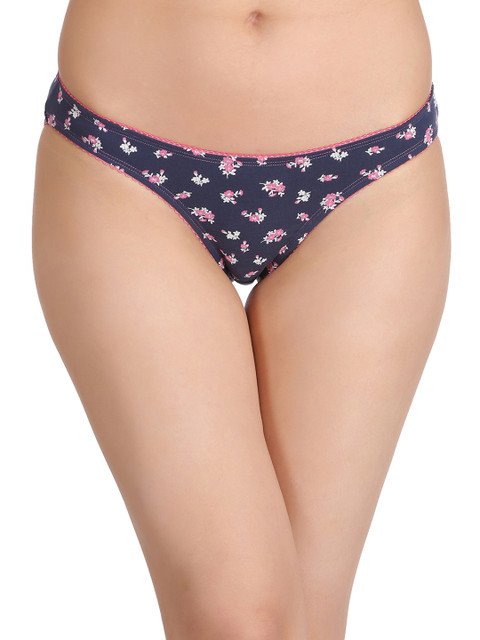 

Clovia Blue & Pink Floral Print Bikini Briefs PN2223P08M