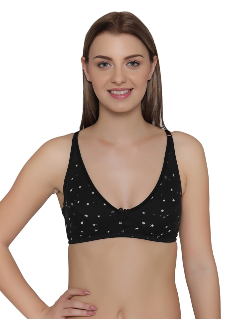 

Clovia Black Printed Non-Wired Non Padded Everyday Bra