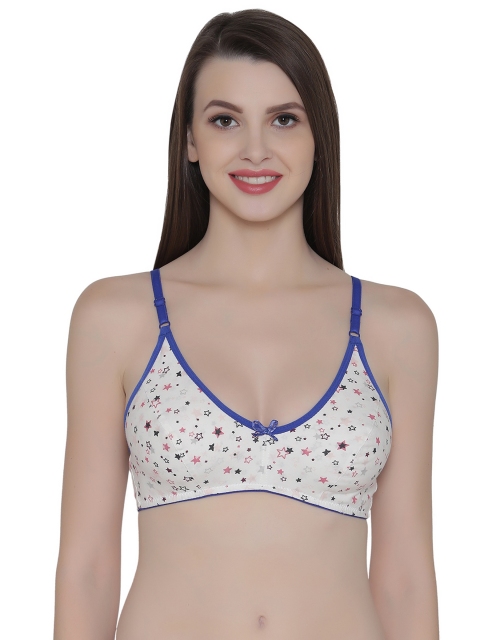 

Clovia White Printed Non-Wired Non Padded Everyday Bra