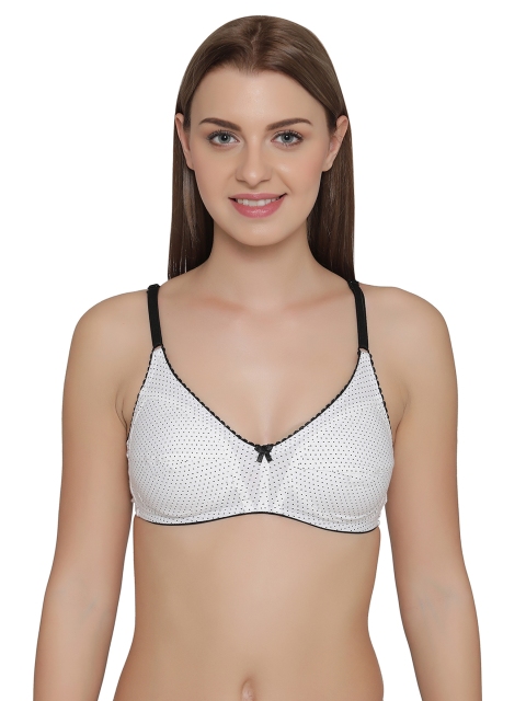 

Clovia White & Black Printed Non-Wired Non Padded Everyday Bra