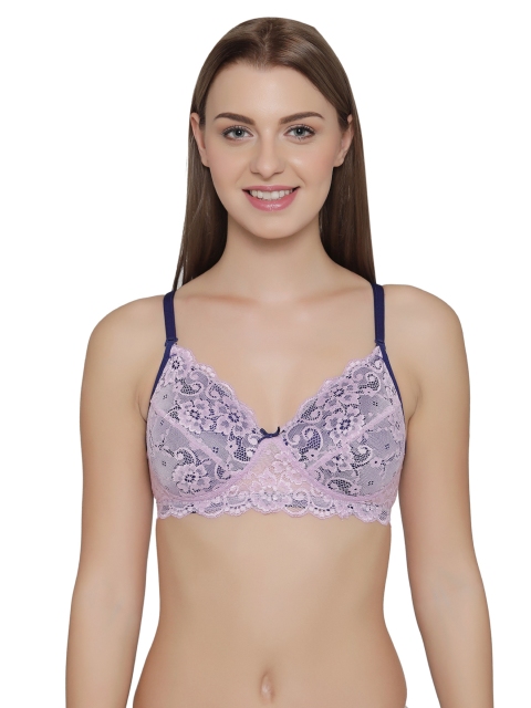 

Clovia Lace Padded Non-Wired Multiway Bridal Bra, Purple