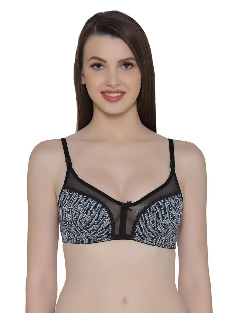 

Clovia Blue Printed Non-Wired Non Padded Everyday Bra
