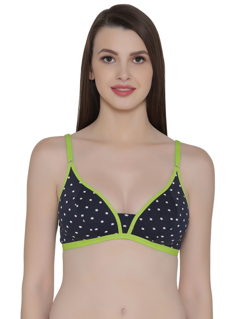 

Clovia Blue Printed Non-Wired Non Padded Everyday Bra