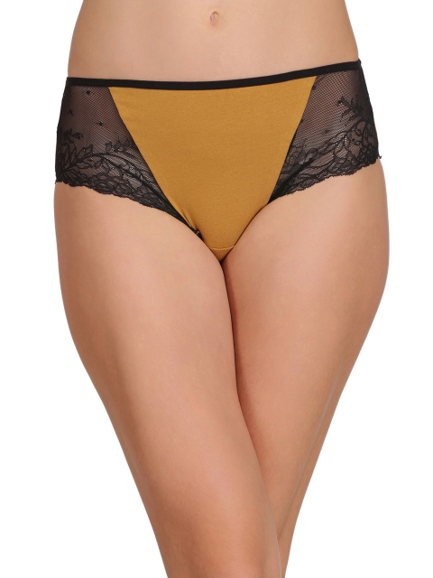 

Clovia Brown & Black Lace Hipster Briefs PN2155P07XL