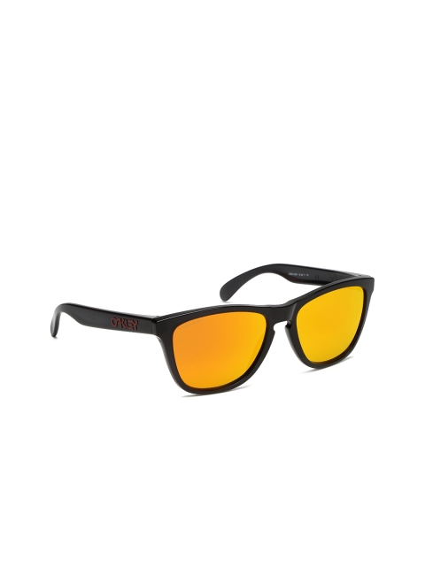 

OAKLEY Men Mirrored Wayfarer Sunglasses, Yellow
