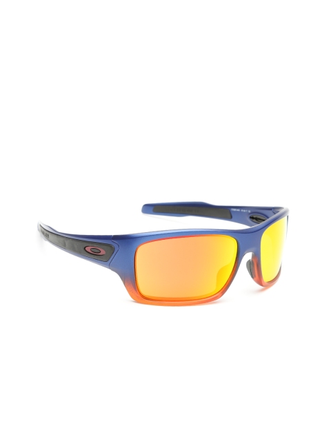 

OAKLEY Men Mirrored Rectangle Sunglasses 0OO926392634463-92634463, Orange