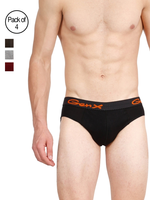 

Genx Men Pack of 4 Briefs GENX RUSH-ABCD, Multi