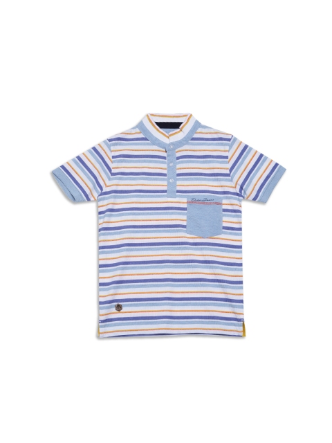 

Duke Boys White Striped Polo Collar T-shirt