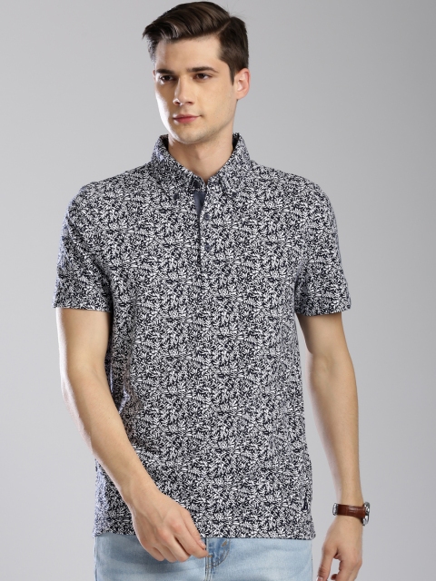 

Nautica Men Navy Blue Printed Polo Collar T-shirt