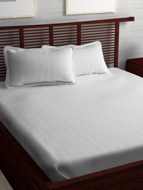 

Story@home White Solid Flat 400 TC Cotton 1 King Bedsheet with 2 Pillow Covers