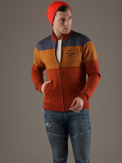 

Flying Machine Men Red & Orange Colourblocked Sweatshirt
